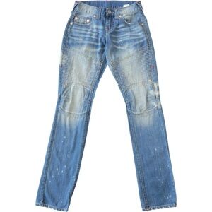 True Religion men’s blue section moto jeans size 28